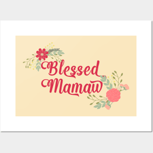 Blessed Mamaw Floral Christian Grandma Art Posters and Art